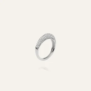Pavé Precious Silver Ring 54