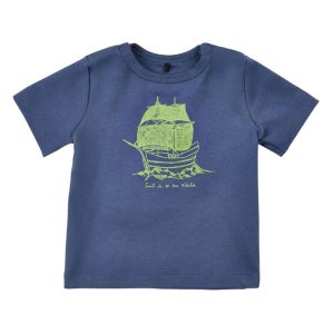 Kortärmad Babytröja T-shirt Baby Marinblå – Båt