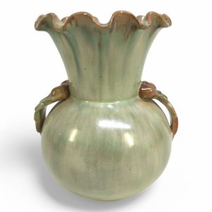 Christer Heijl – Handgjord Vas med Eklövsdekor, 19 cm Hög