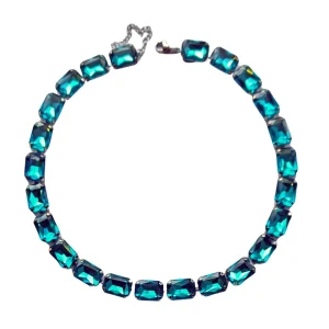 Anna W ISBLÅ rektangel - halsband