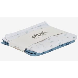 Babyfiltar Bomull Blå 2-pack Traktor/Rävar
