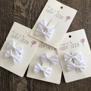 Hårspänne Kardborre Rosett Vit 2-pack